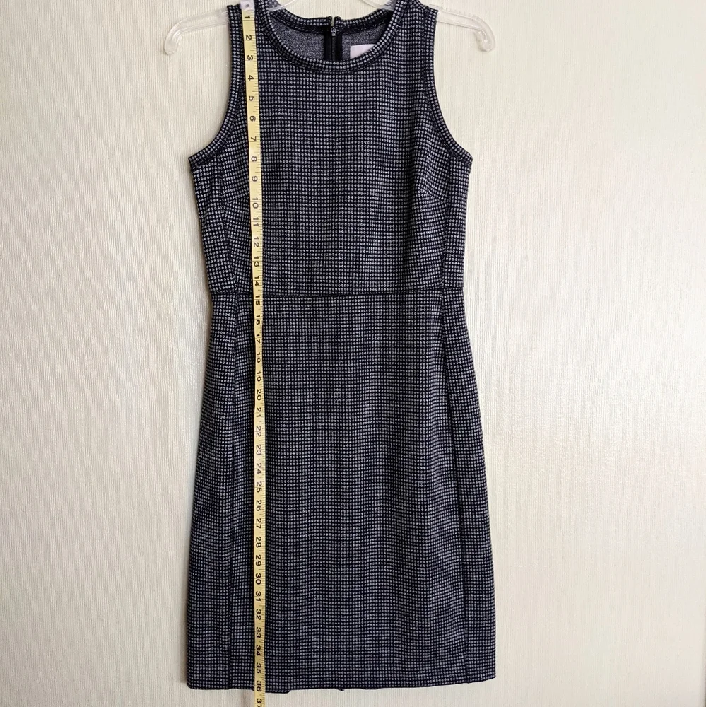 Loft Sheath Dress Black Ponte Knit Patterned Sleeveless - Picture 16 of 17